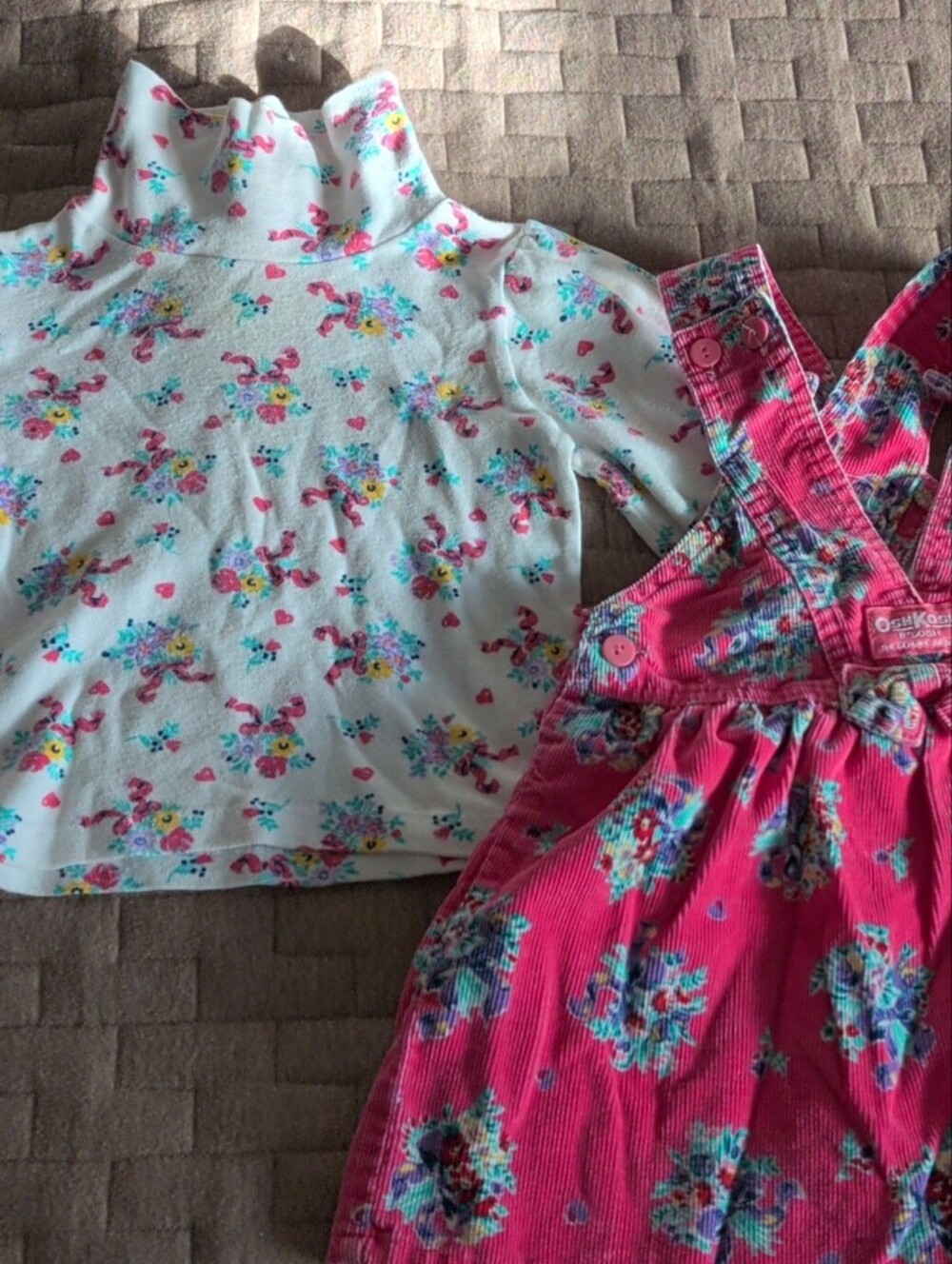 Vintage Girls' Turtleneck and Pinafore Set
